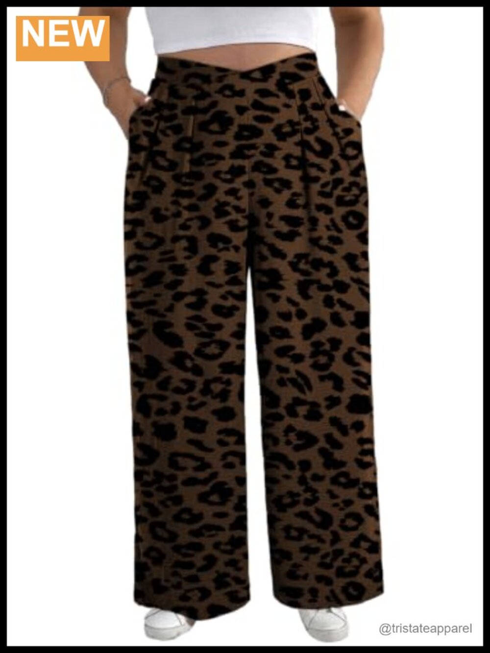 Plus Size Wide Leg Work Pants High Waist Pleated Palazzo Trousers